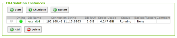 EXAoperation Database page